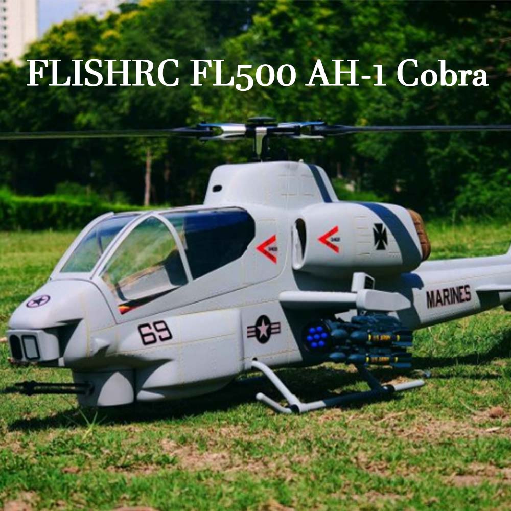FLISHRC FL500 AH-1 Cobra 500-Class Large Scale GPS RC Helicopter Model with L7 Flight Controller 2.4G 6CH RTF - stirlingkit