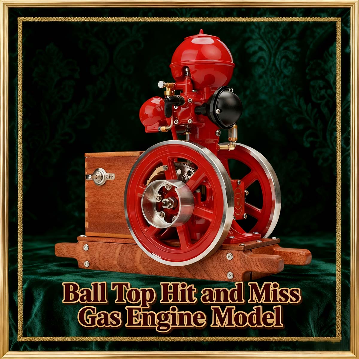 RETROL & OKMO B01 Ball Top Vertical Hit and Miss Engine Miniature Gas ICE Engine - stirlingkit
