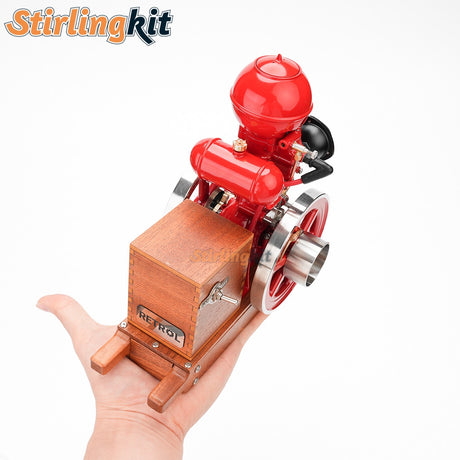 RETROL & OKMO B01 Ball Top Vertical Hit and Miss Engine Miniature Gas ICE Engine - stirlingkit