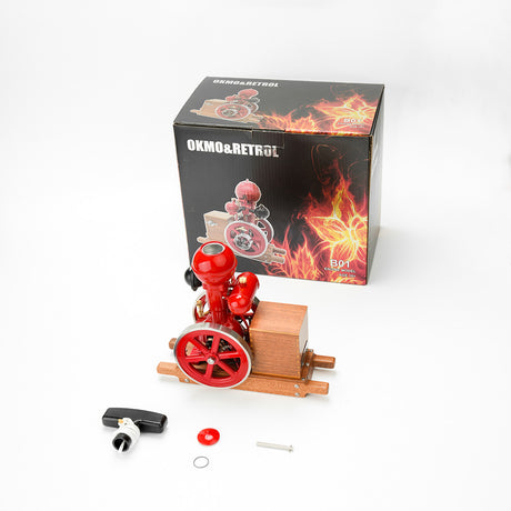 RETROL & OKMO B01 Ball Top Vertical Hit and Miss Engine Miniature Gas ICE Engine - stirlingkit