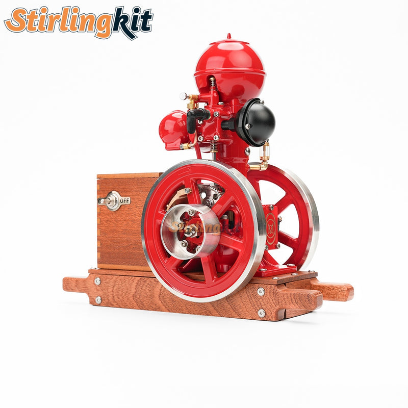 RETROL & OKMO B01 Ball Top Vertical Hit and Miss Engine Miniature Gas ICE Engine - stirlingkit