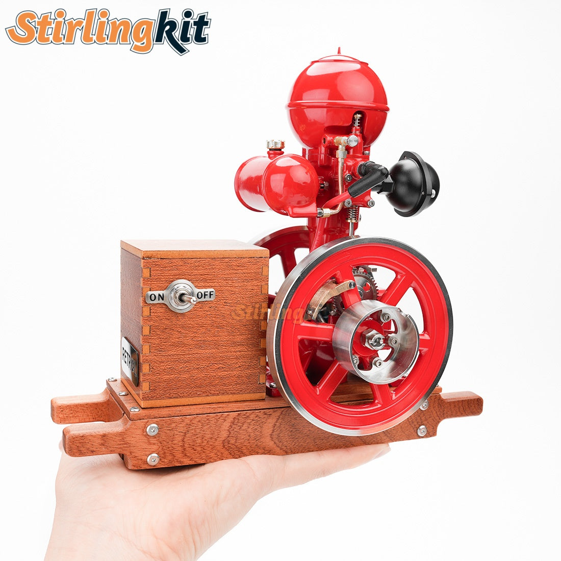 RETROL & OKMO B01 Ball Top Vertical Hit and Miss Engine Miniature Gas ICE Engine - stirlingkit