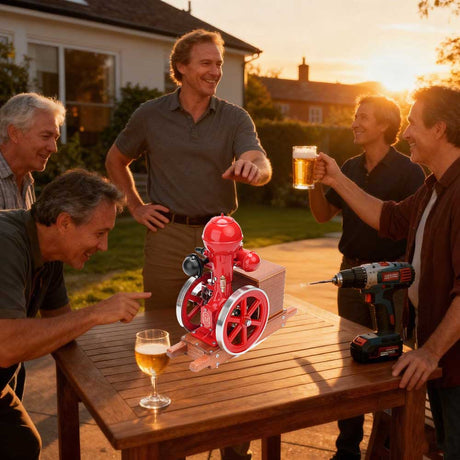 RETROL & OKMO B01 Ball Top Vertical Hit and Miss Engine Miniature Gas ICE Engine - stirlingkit