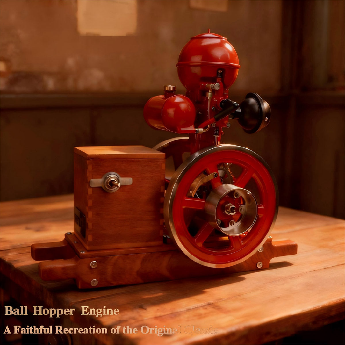 RETROL & OKMO B01 Ball Top Vertical Hit and Miss Engine Miniature Gas ICE Engine - stirlingkit