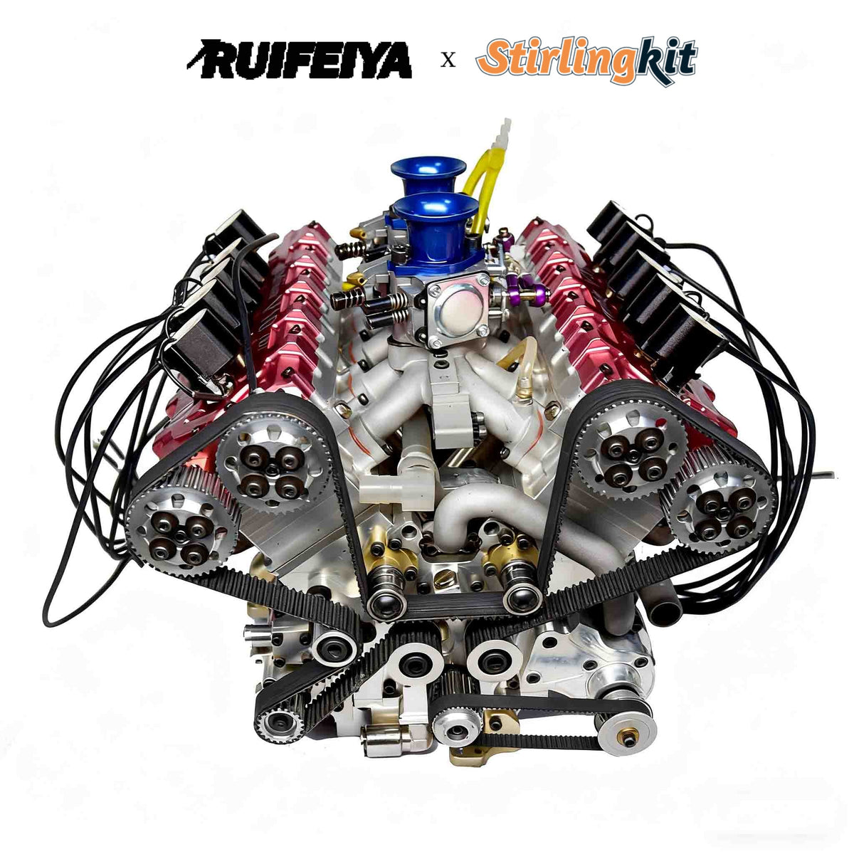 RUIFEIYA V10-150 1/4-Scale V10 Engine Model High Performance – 150cc DOHC, 40-Valve, 4-Stroke, Water-Cooled, Limited Edition Up to 11,000 RPM - stirlingkit