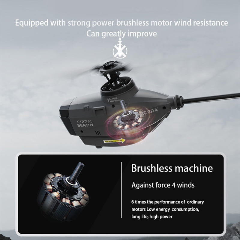 C127AI Scout Drone Model 2.4G RC 4CH Single-Rotor Brushless RC Helicopter Model Without Aileron - RTF Version - stirlingkit