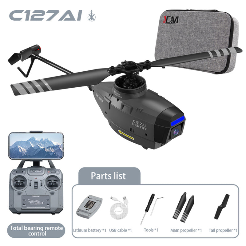 C127AI Scout Drone Model 2.4G RC 4CH Single-Rotor Brushless RC Helicopter Model Without Aileron - RTF Version - stirlingkit