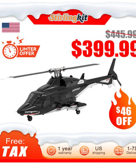 WOLFBUSH AW-911 Airwolf 1/34 Scale RC Helicopter Smart GPS 2.4G 9CH 6G/3D Stunt RC Airplane