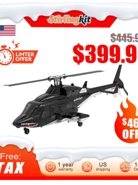 WOLFBUSH AW-911 Airwolf 1/34 Scale RC Helicopter Smart GPS 2.4G 9CH 6G/3D Stunt RC Airplane