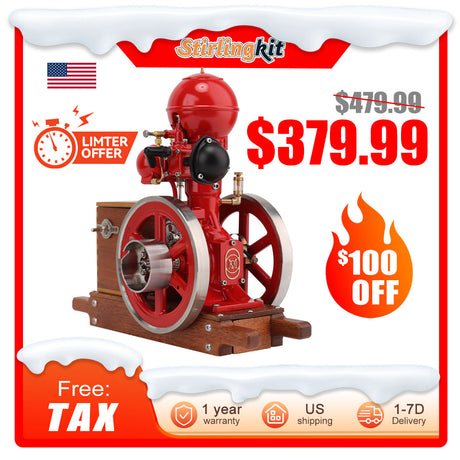 RETROL & OKMO B01 Ball Top Vertical Hit and Miss Engine Miniature Gas ICE Engine