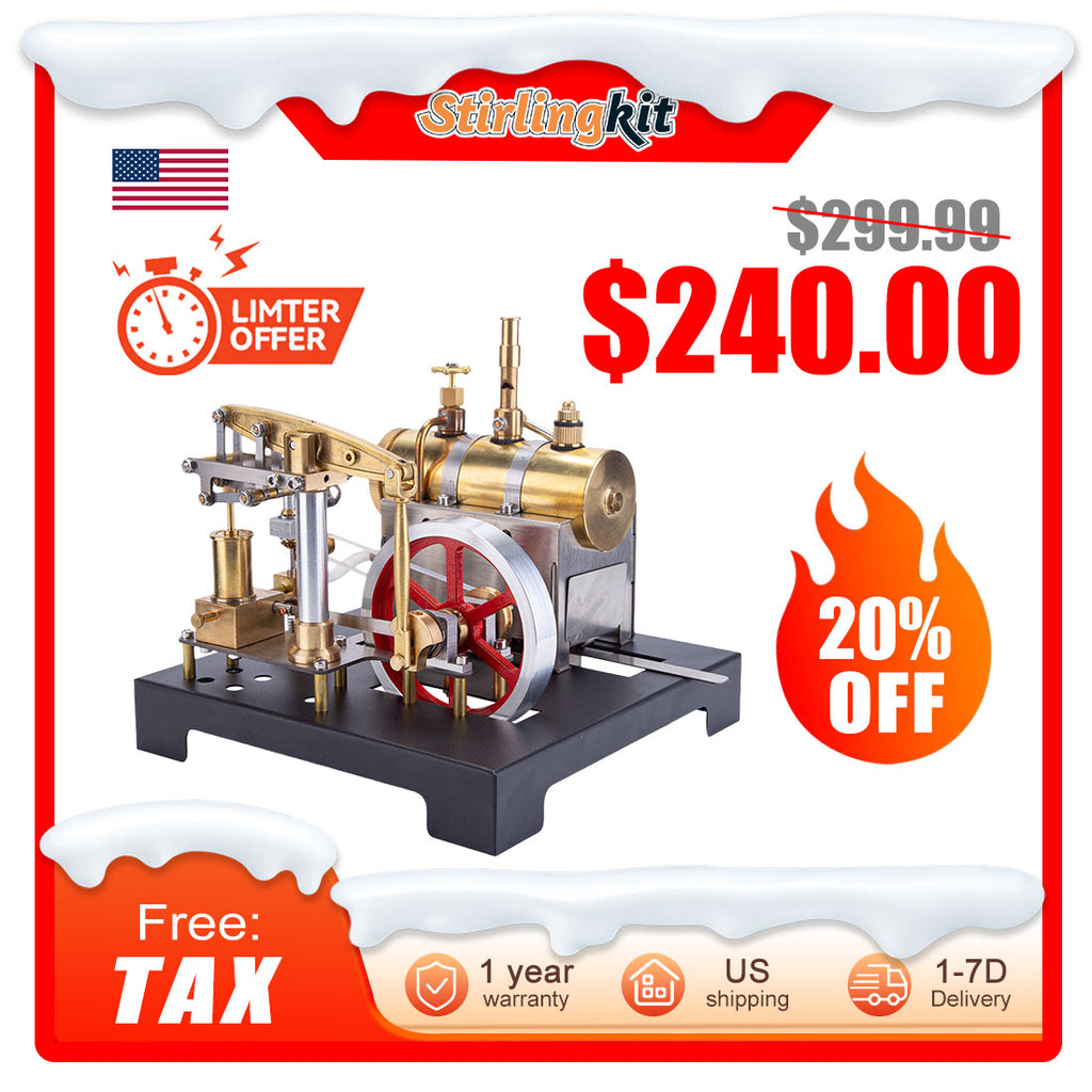 RETROL DIY Steam Beam Engine Model with Boiler & Centrifugal Flyball Governor Model Assembly Kit