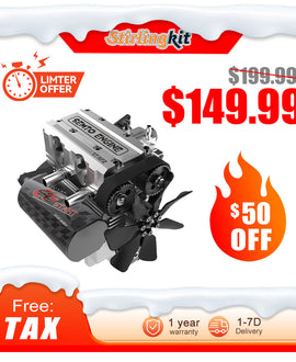SEMTO ENGINE ST-NF2 DIY Build a Nitro 4 Stroke 2 Cylinder Engine Kit That Runs- FS-L200AC