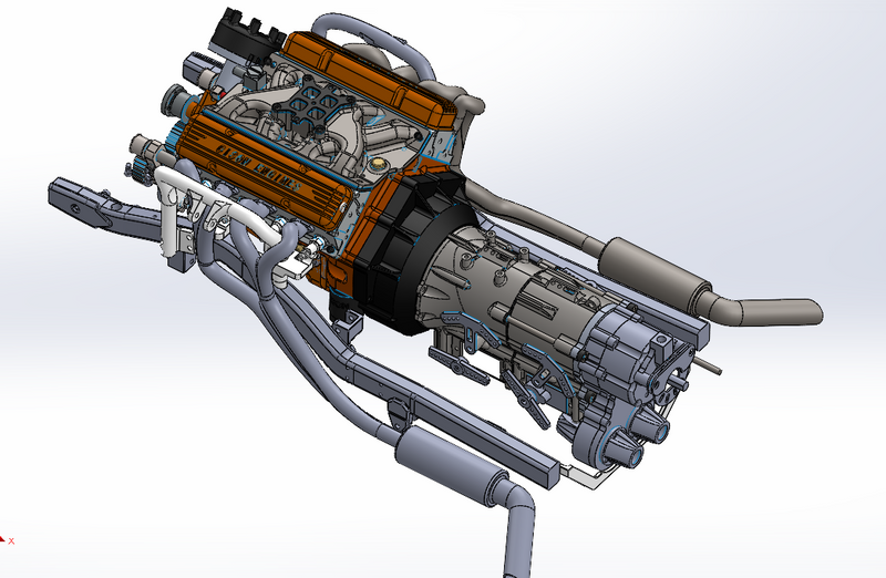6-Speed Transmission with High/Low Range for CISON V8 Engine Model Kits