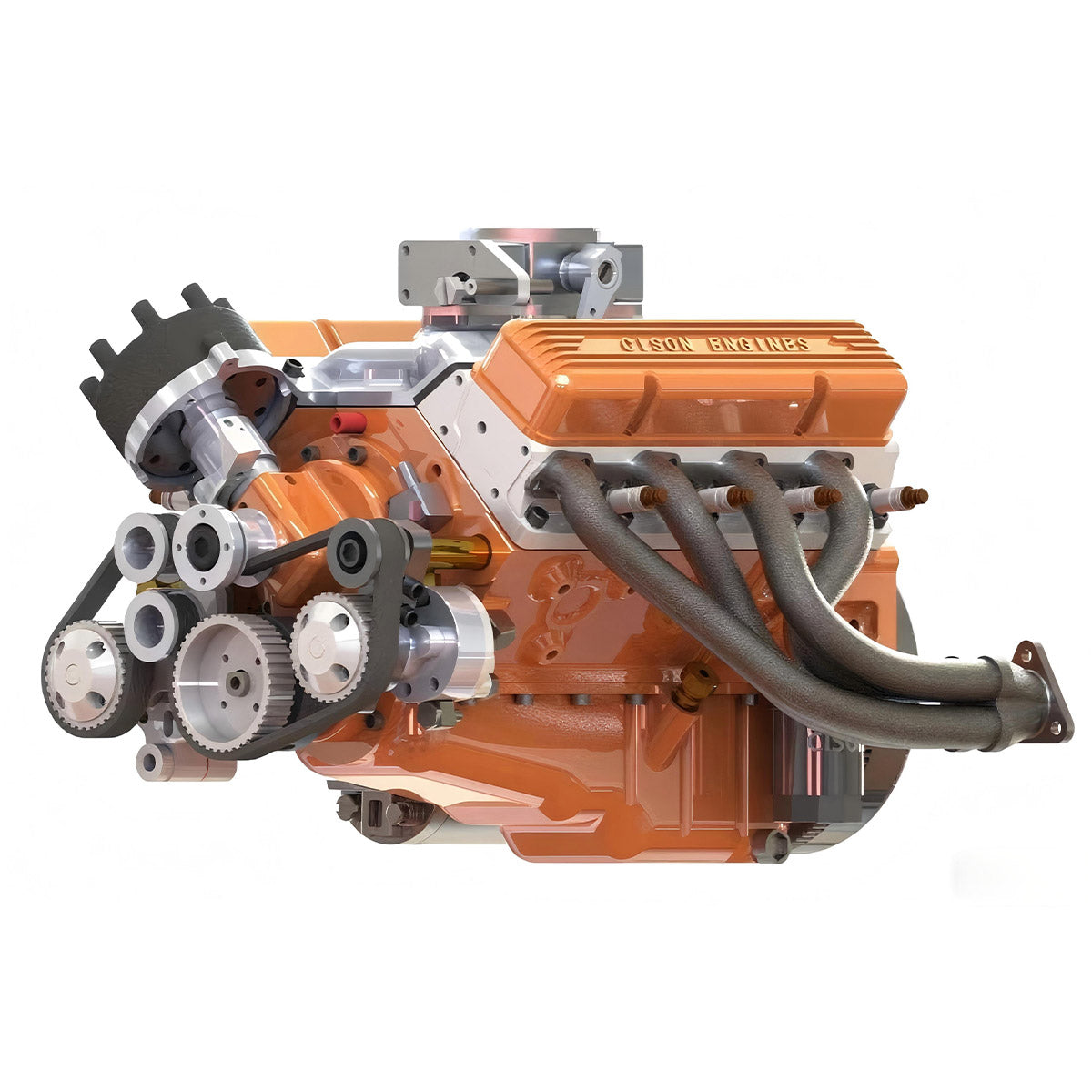 CISON Gasoline OHV V8 Small-block Engine Model Kits 4-Stroke 44cc Water-Cooled 1/6