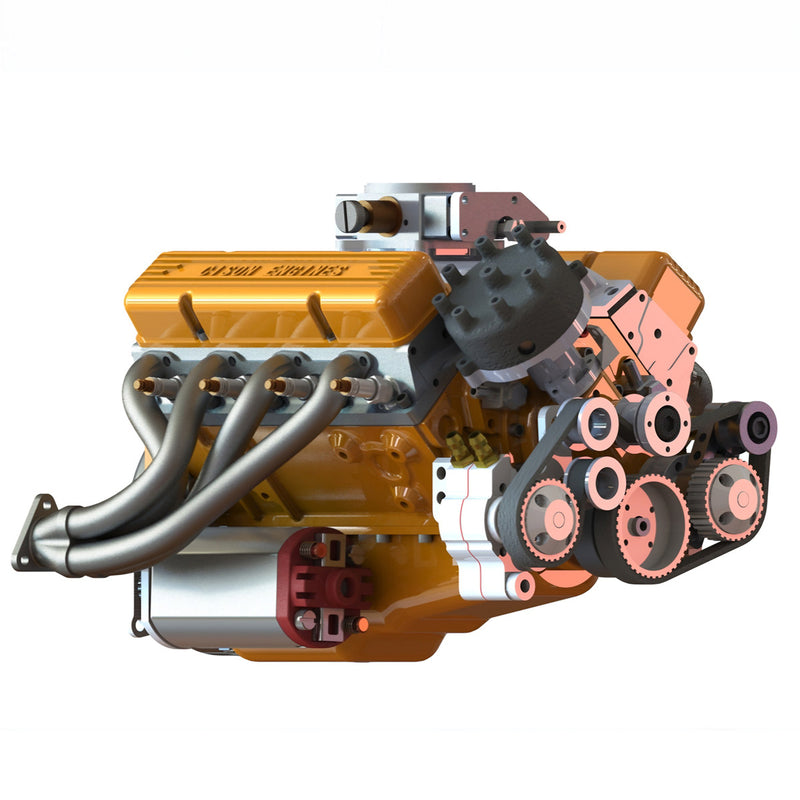 CISON Gasoline OHV V8 Small-block Engine Model Kits 4-Stroke 44cc Water-Cooled 1/6