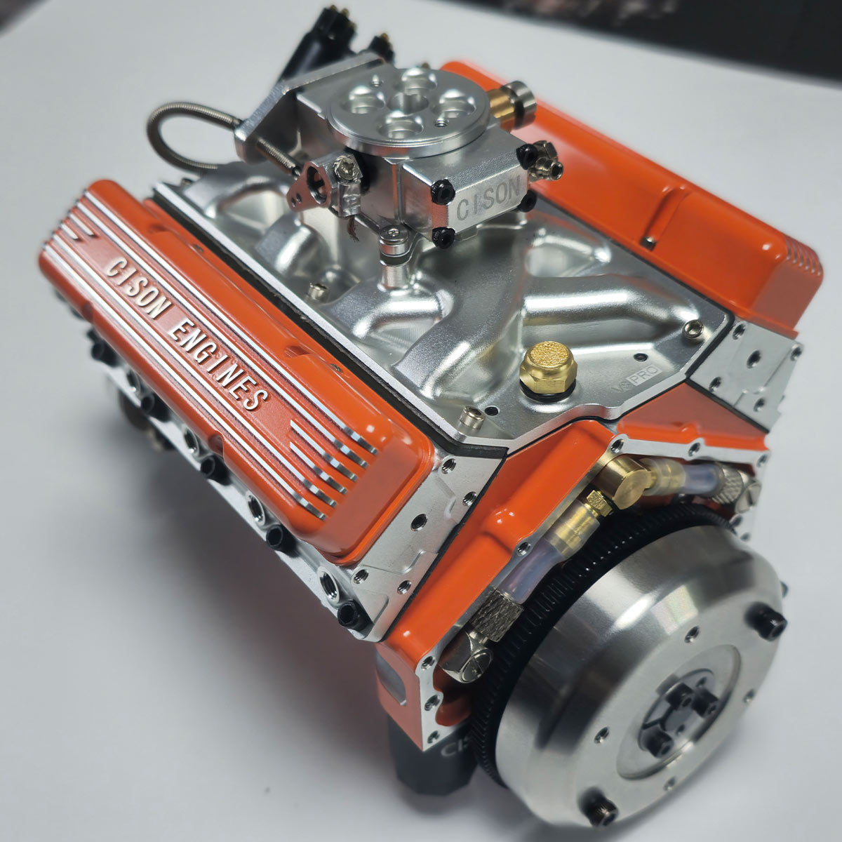 CISON Gasoline OHV V8 Small-block Engine Model Kits 4-Stroke 44cc Water-Cooled 1/6