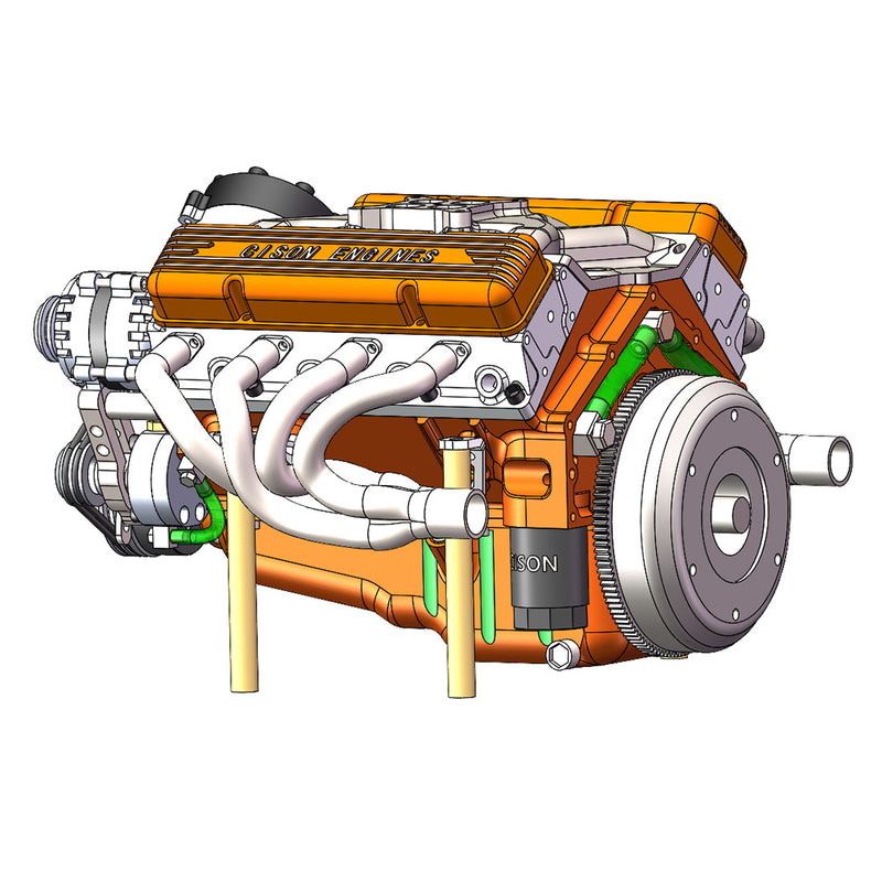 CISON Gasoline OHV V8 Small-block Engine Model Kits 4-Stroke 44cc Water ...