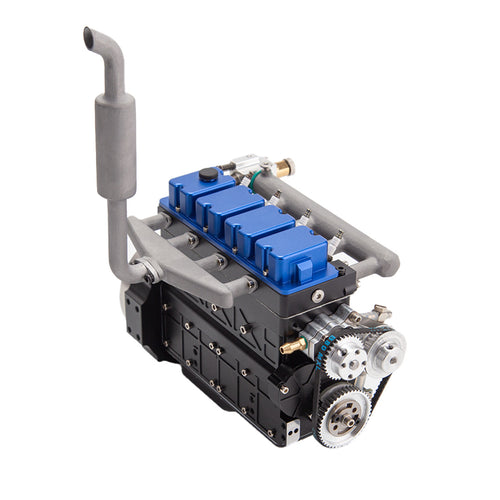 CISON L4-205-OHV 20.5cc Gas Powered Inline Four 4-Stroke Water-Cooled Engine Model with 4-1 Exhaust Header - stirlingkit