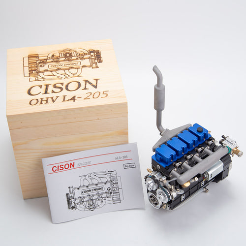 CISON L4-205-OHV 20.5cc Gas Powered Inline Four 4-Stroke Water-Cooled Engine Model with 4-1 Exhaust Header - stirlingkit