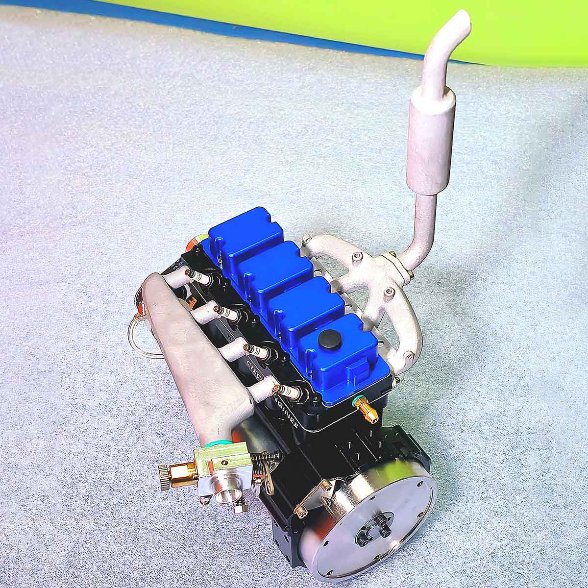 CISON L4-205-OHV 20.5cc Gas Powered Inline Four 4-Stroke Water-Cooled Engine Model with 4-1 Exhaust Header - stirlingkit