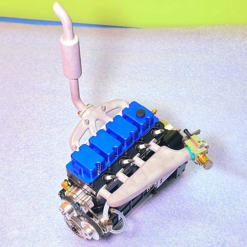 CISON L4-205-OHV 20.5cc Gas Powered Inline Four 4-Stroke Water-Cooled Engine Model with 4-1 Exhaust Header - stirlingkit