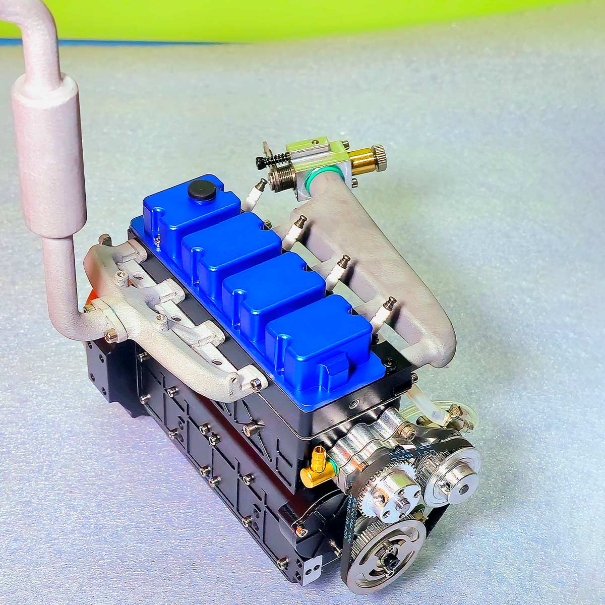 CISON L4-205-OHV 20.5cc Gas Powered Inline Four 4-Stroke Water-Cooled Engine Model with 4-1 Exhaust Header - stirlingkit