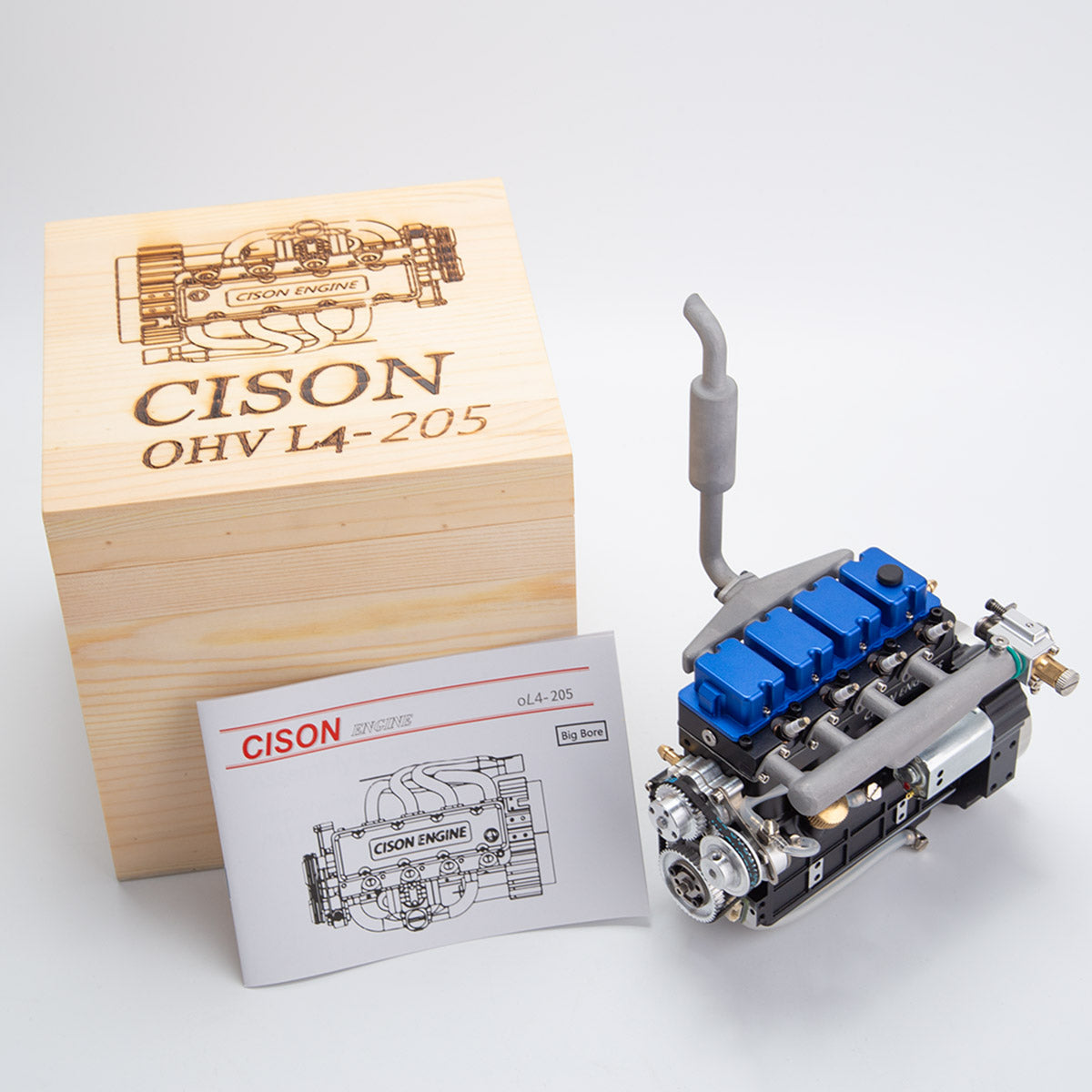 CISON L4-205-OHV 20.5cc Gas-powered Inline 4-Cylinder RC Engine Model Kits Complete Sets - stirlingkit