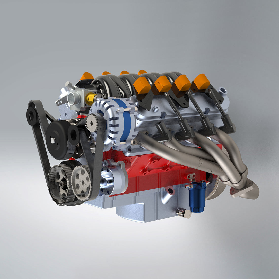 CISON LS-52 Mini V8 Engine Model Kit – 1/5 Scale 52cc Water-Cooled 4-Stroke Gasoline OHV V8 Engine DIY Kit