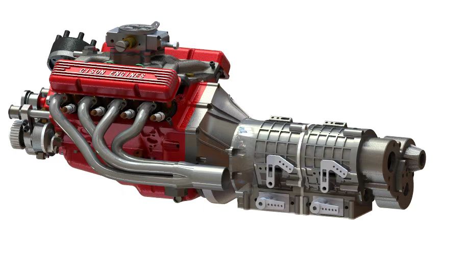 6-Speed Transmission with High/Low Range for CISON V8 Engine Model Kits - stirlingkit