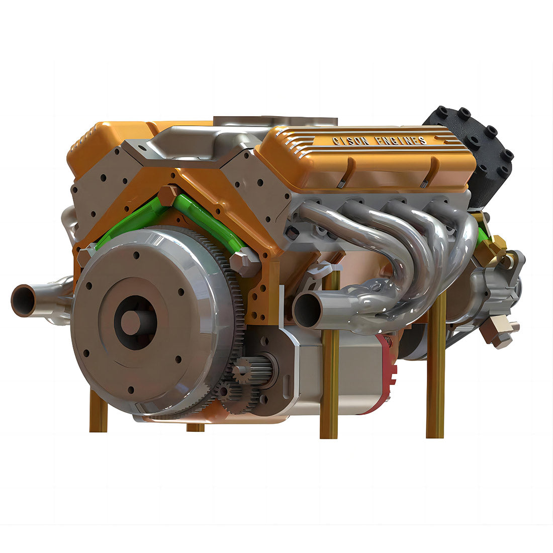 Cison V8 Engine Kits V8-440 with Metal Base Full Set 44cc - Stirlingkit