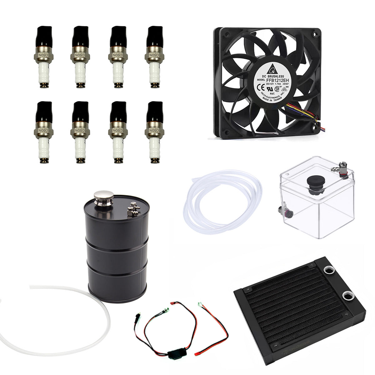 Starter Kit With Water-Cooling Radiator Tank Kits for Cison V8 Engine Model Kits - stirlingkit