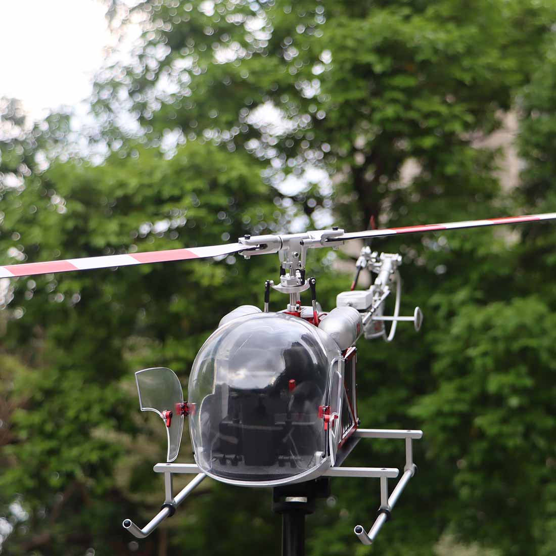 WOLFBUSH CNC Aluminum 450 Size Bell-47 Scale RC Helicopter FPV RTF with H1 pro Flight Controller - stirlingkit