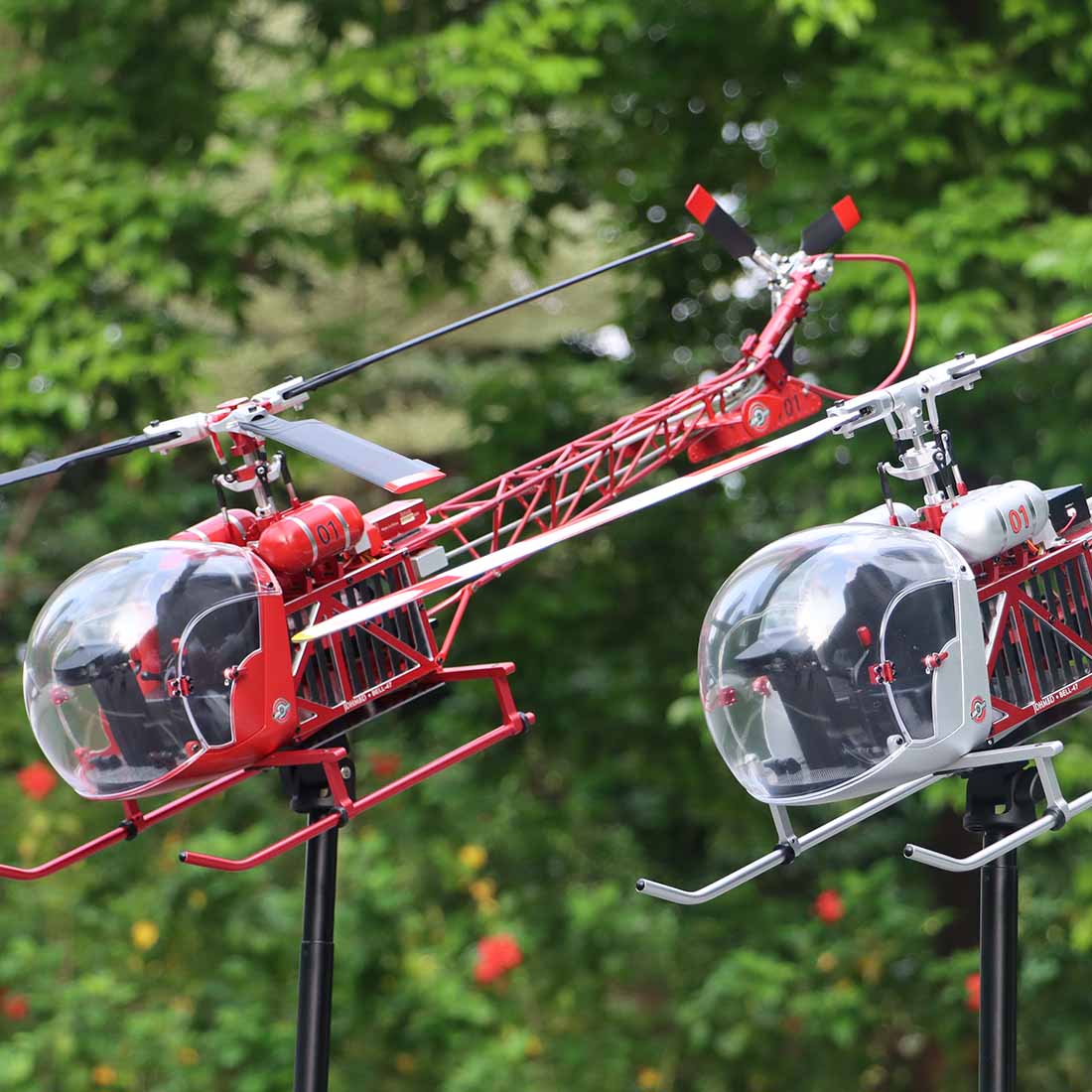 WOLFBUSH CNC Aluminum 450 Size Bell-47 Scale RC Helicopter FPV RTF with H1 pro Flight Controller - stirlingkit