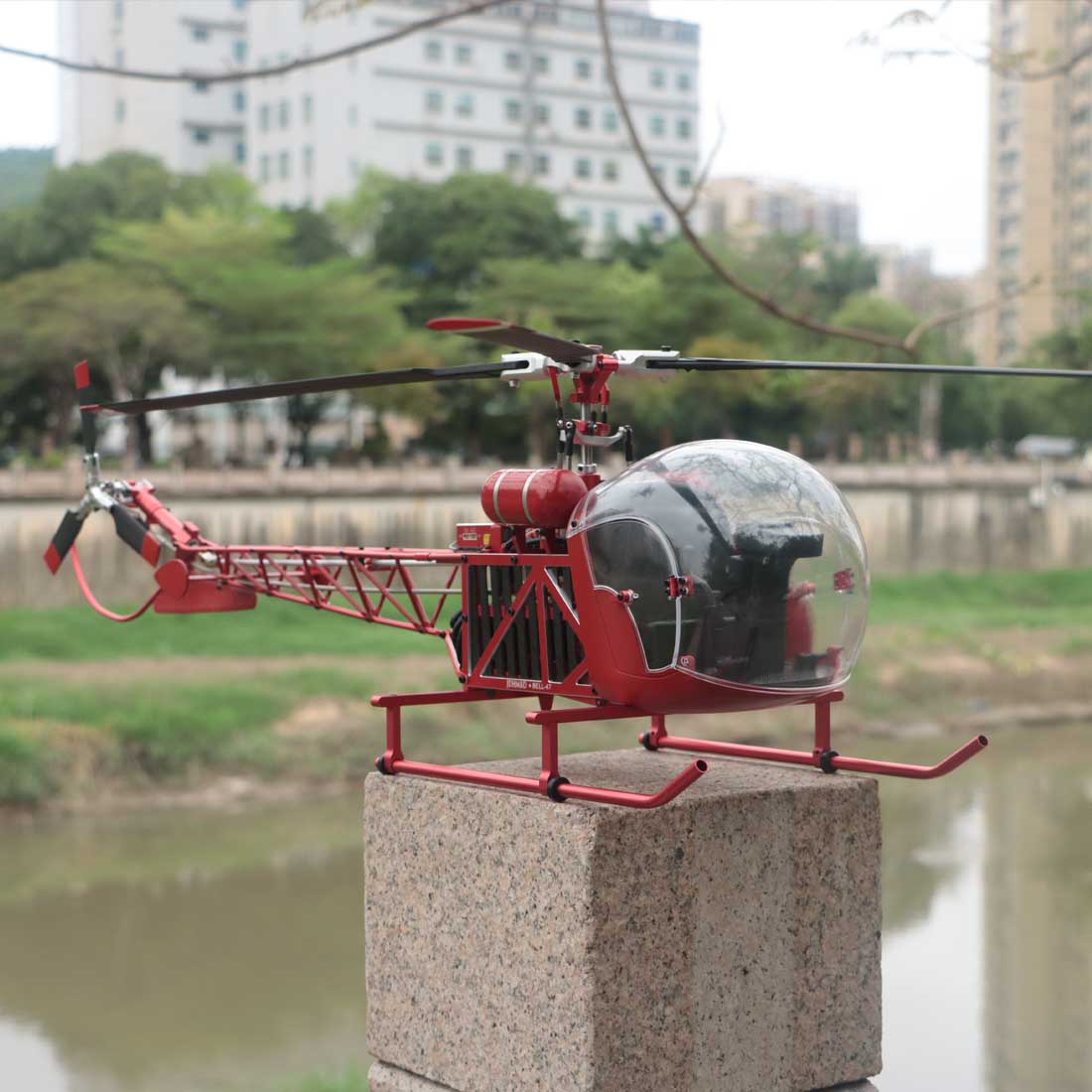 CNC Aluminum 450 Size Bell-47 Scale RC Helicopter FPV - stirlingkit