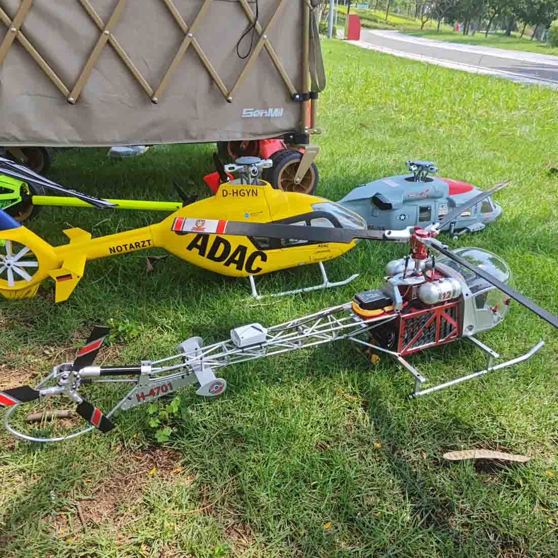 CNC Aluminum 450 Size Bell-47 Scale RC Helicopter FPV - stirlingkit