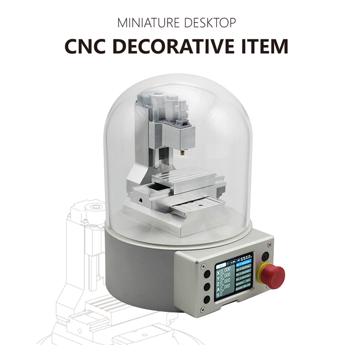 CNC Milling Machine Display Model With Glass Dome Cloche - stirlingkit
