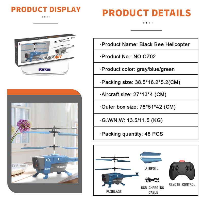CX068 Drone 2.4G RC Airplane 3.5 CH Dual-Prop Gyro Stabilized Aircraft Model with Bright Night Navigation Lights - RTF Version - stirlingkit