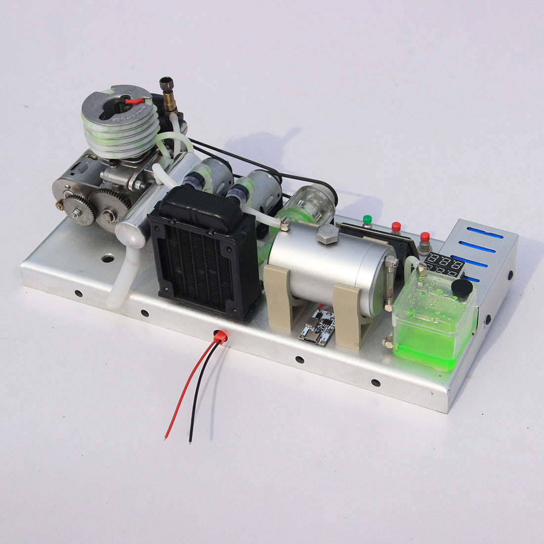 Desktop Power Station with Single Cylinder Water-Cooled Nitro Engine Generator & Digital Gauge