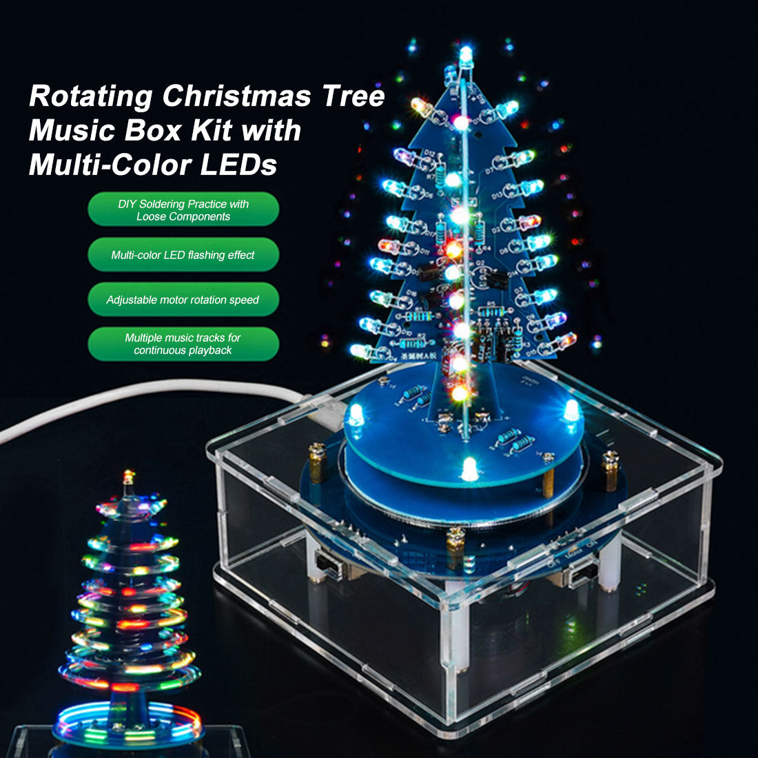 DIY Electronic Christmas Tree Kit Music Box - stirlingkit