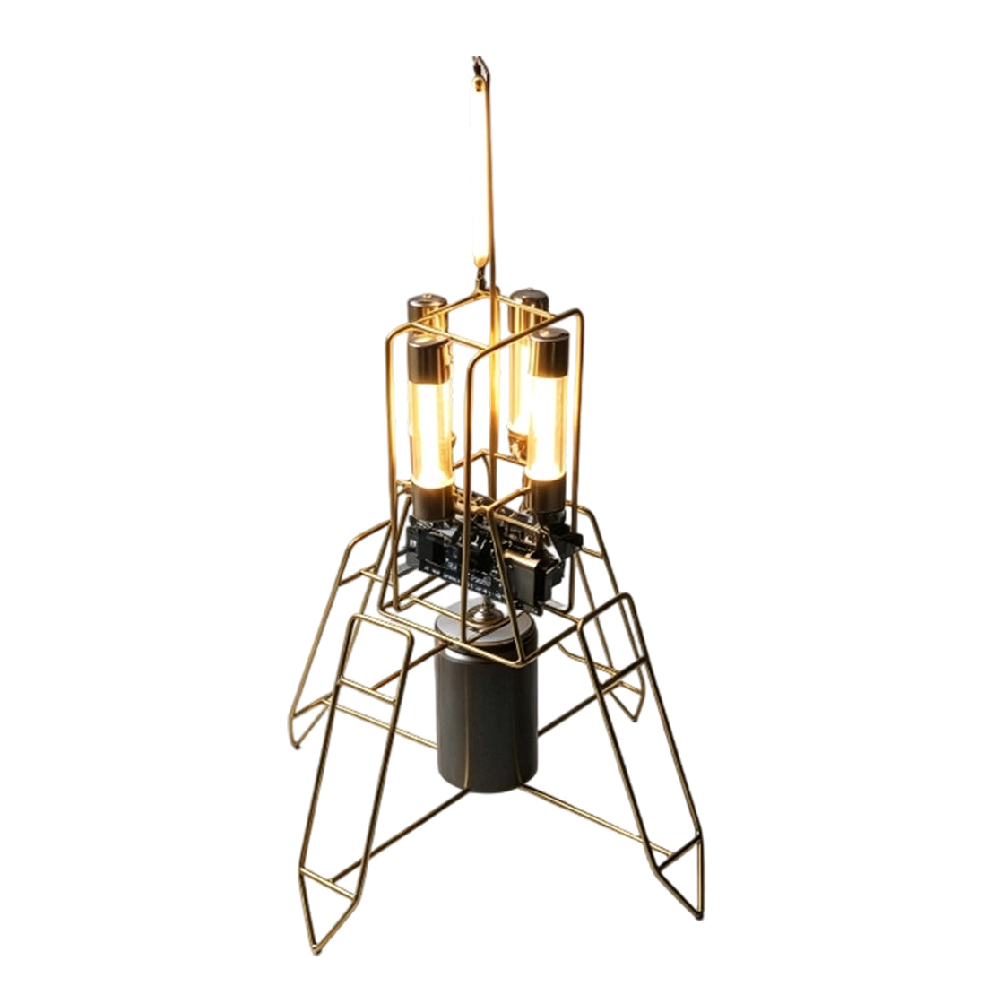 DIY Lunar Lander Satellite Desk Lamp Circuit Sculpture - stirlingkit