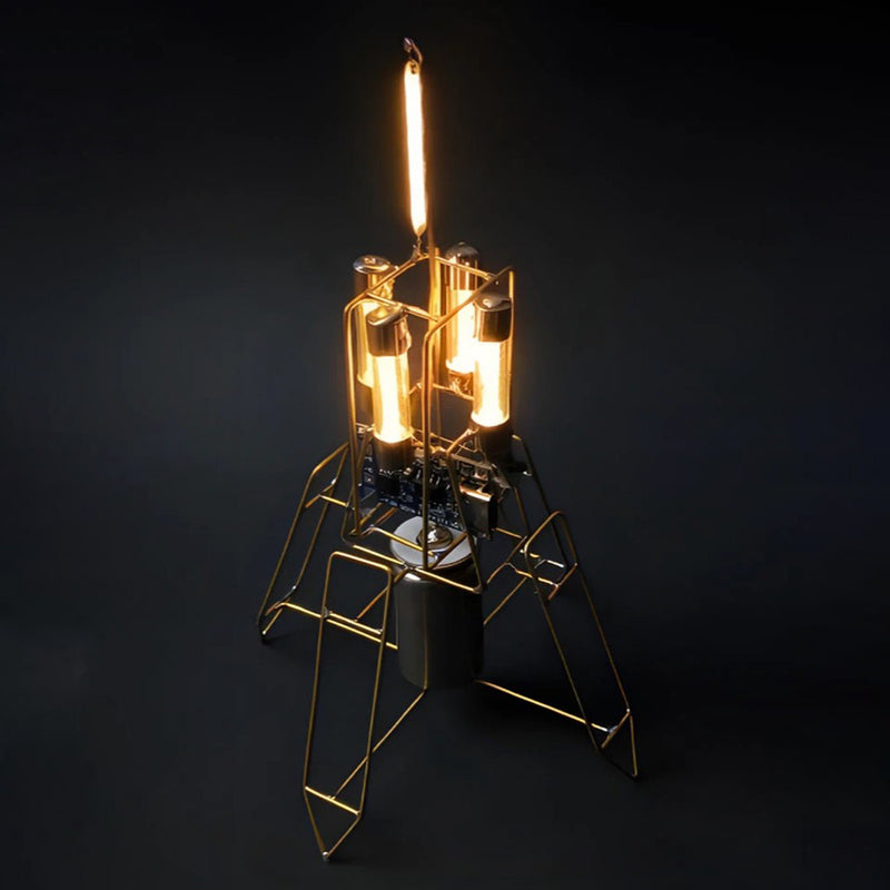 DIY Lunar Lander Satellite Desk Lamp Circuit Sculpture - stirlingkit