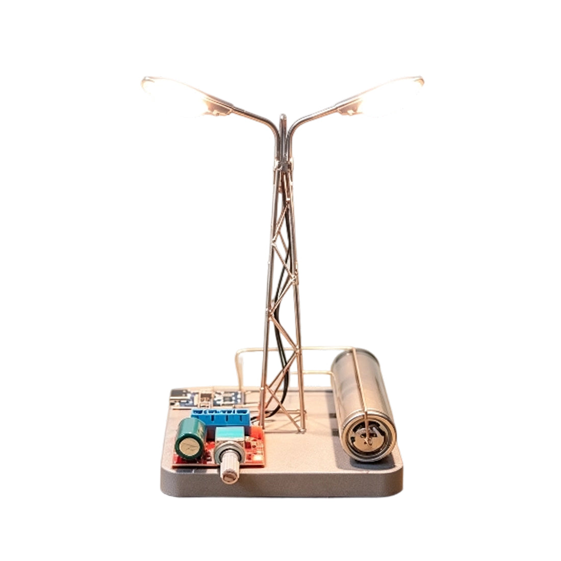 DIY Mini Dual-Head Edison LED Street Lamp Circuit Sculpture
