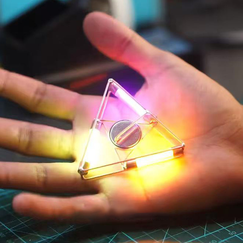 DIY Mini LED Glowing Triangle Lamp Copper Wire Light Circuit Sculpture - stirlingkit