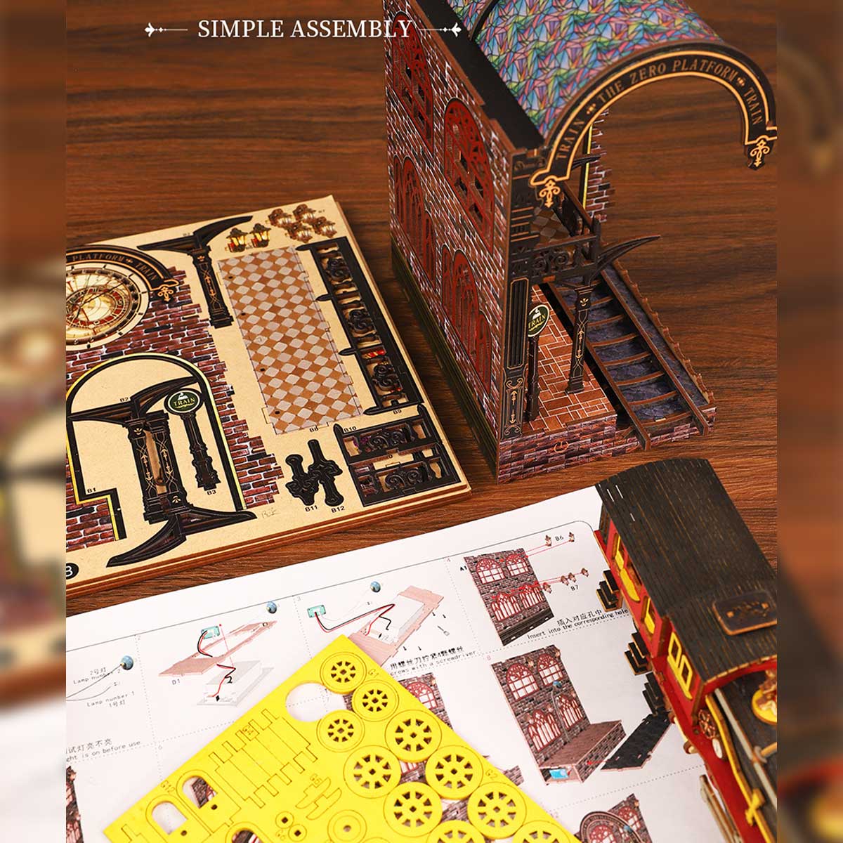 DIY Victorian Railway Station Book Nook Model Kit 3D Wooden Puzzle - stirlingkit