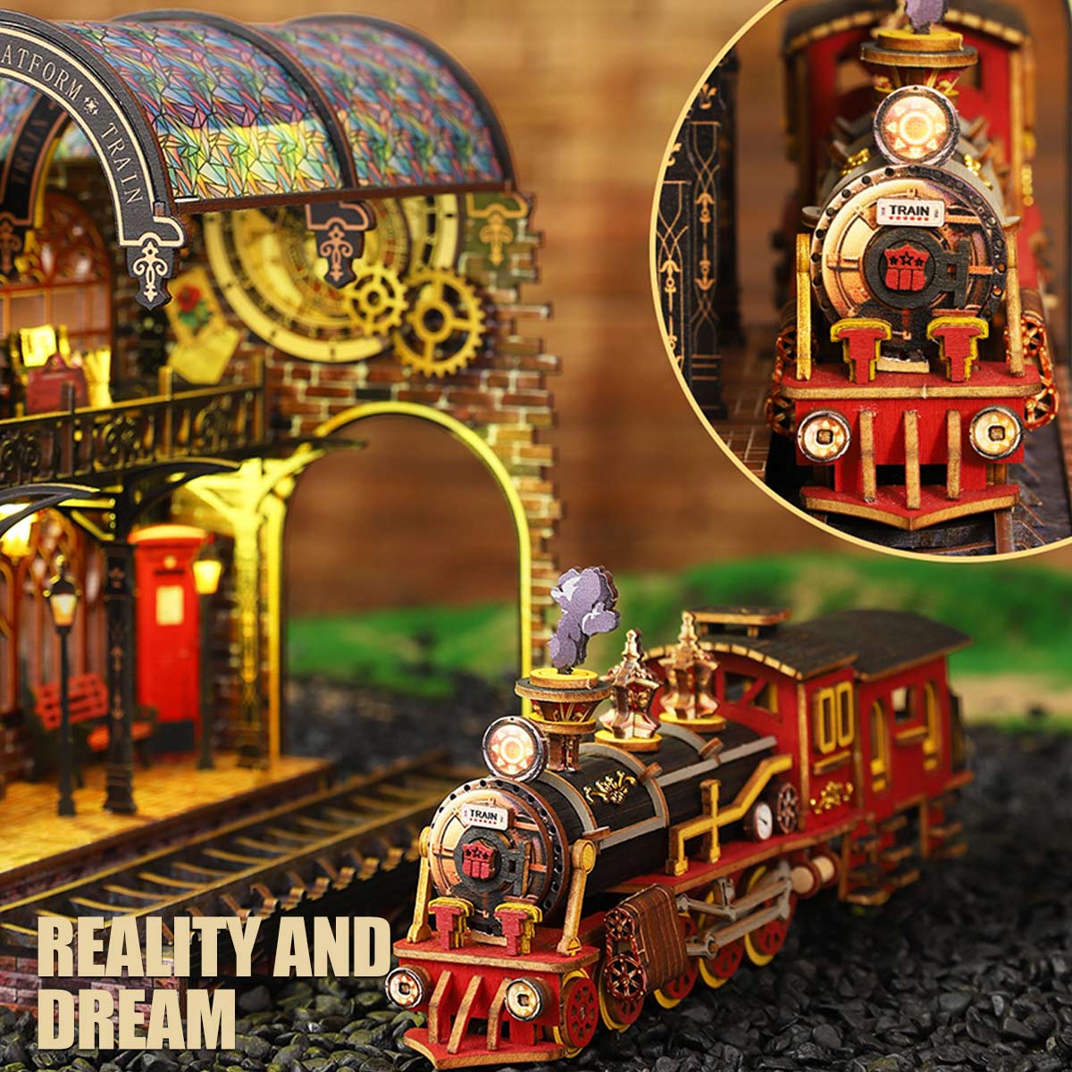 DIY Victorian Railway Station Book Nook Model Kit 3D Wooden Puzzle