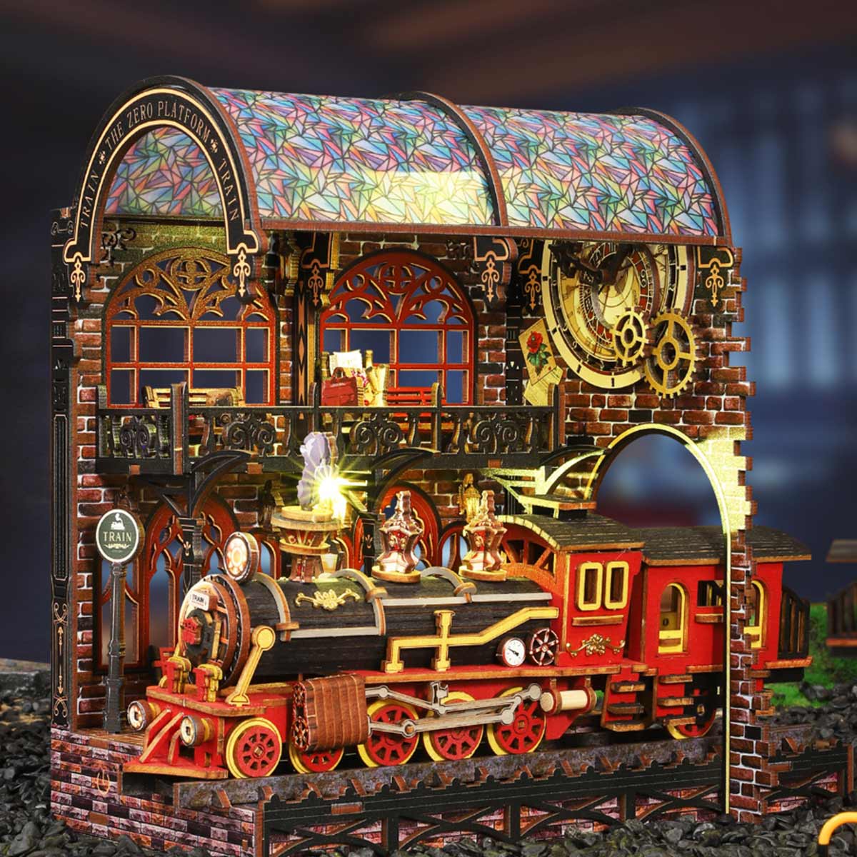 DIY Victorian Railway Station Book Nook Model Kit 3D Wooden Puzzle - stirlingkit