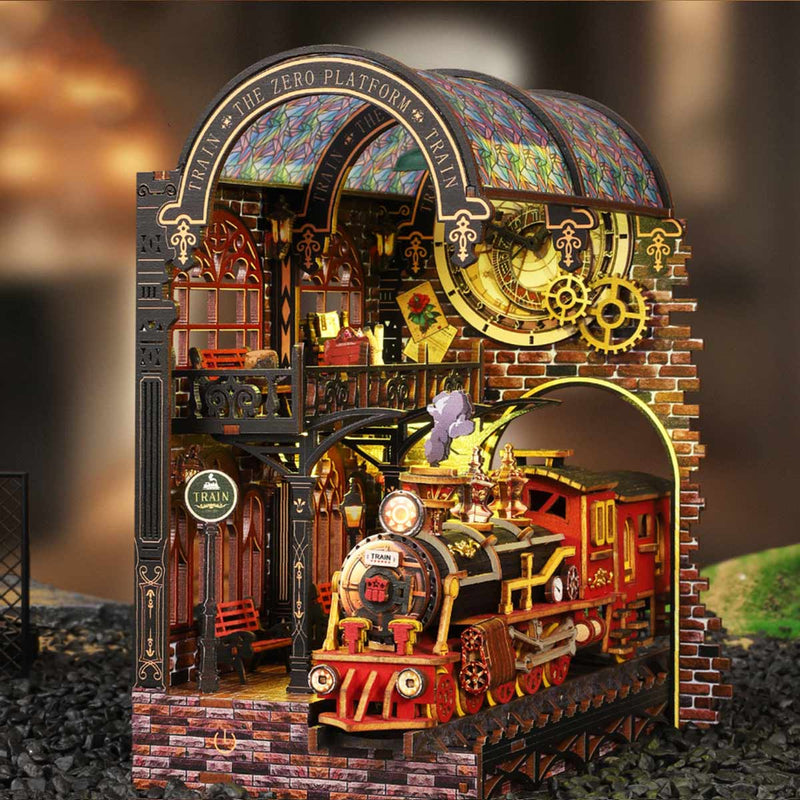 DIY Victorian Railway Station Book Nook Model Kit 3D Wooden Puzzle - stirlingkit