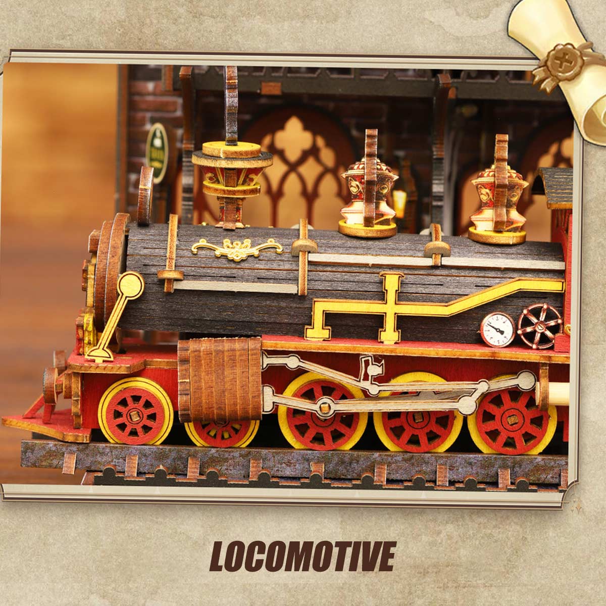 DIY Victorian Railway Station Book Nook Model Kit 3D Wooden Puzzle - stirlingkit