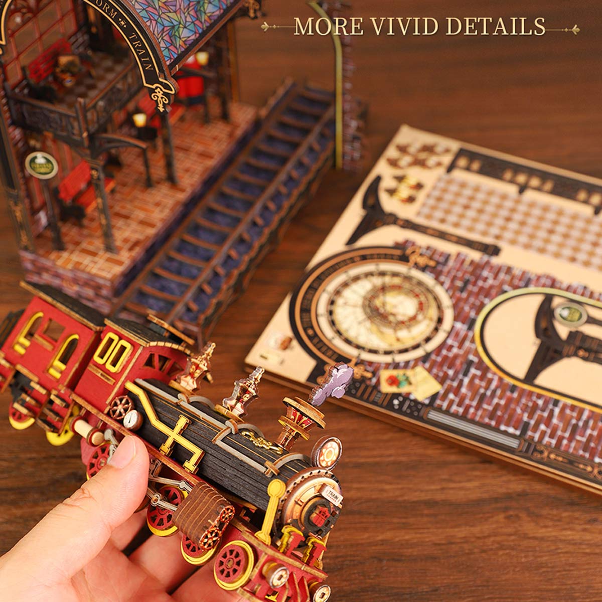 DIY Victorian Railway Station Book Nook Model Kit 3D Wooden Puzzle - stirlingkit