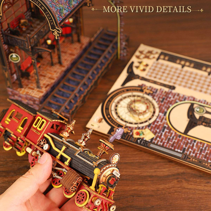 DIY Victorian Railway Station Book Nook Model Kit 3D Wooden Puzzle